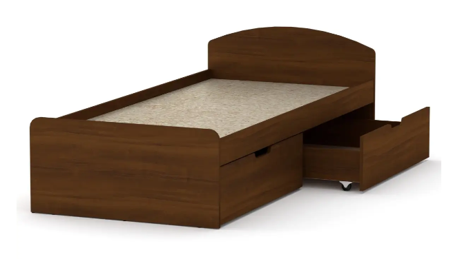 Ліжко Компаніт 90+2 90x200 см горіх екко